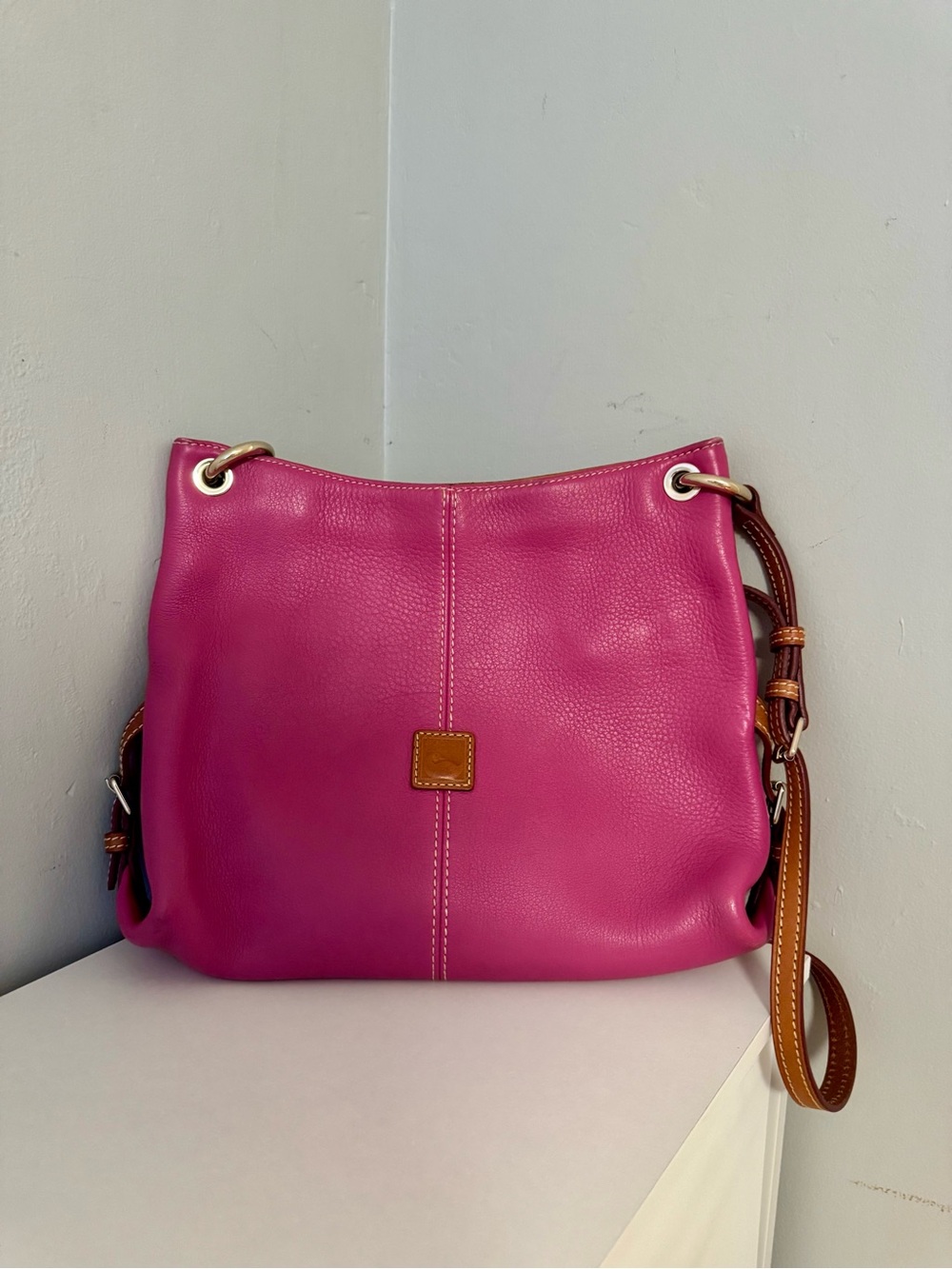 Dooney & Bourke Pebble Grain Magenta Pink Crossbody Bag